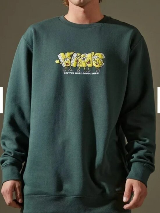 Vans Other - Vans “Off The Wall” Graphic Crewneck Sweatshirt Green XL 🌲✨